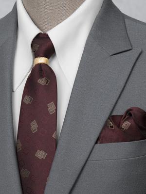 Bộ Suit Xám Chấm Bi Classic Fit TGS354